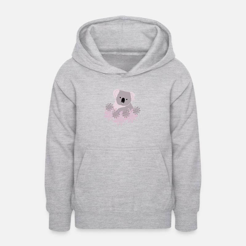 Koala rose - Sweat à capuche Ado - gris clair chiné