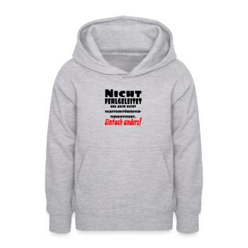 Nicht fehlgeleitet - Teenager Hoodie - Hellgrau meliert - Vorne - AI Model Teenager Male dark (155cm)