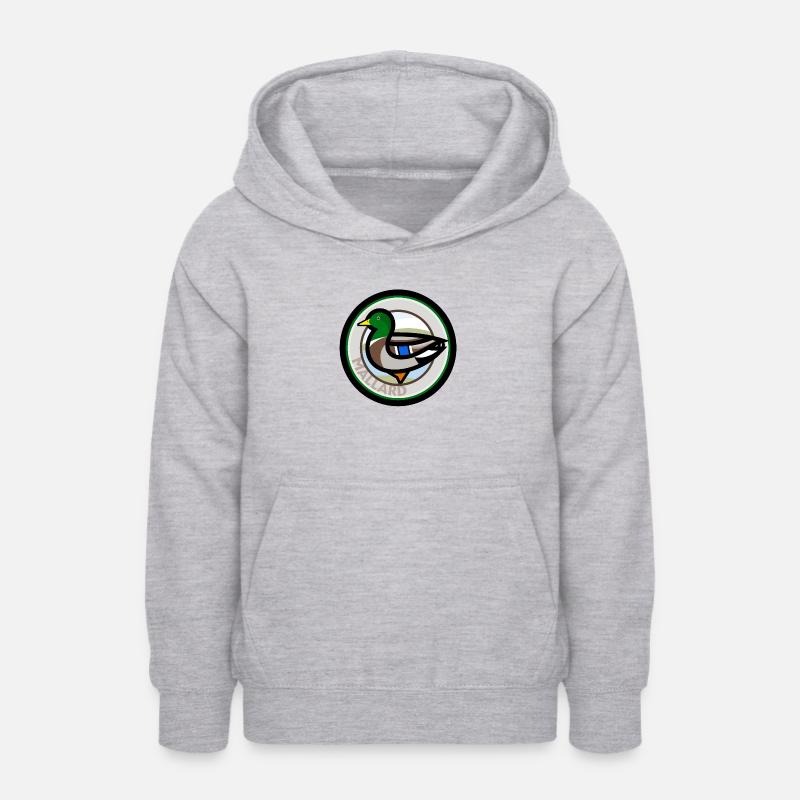 Canard colvert mâle - Sweat à capuche Ado - gris clair chiné