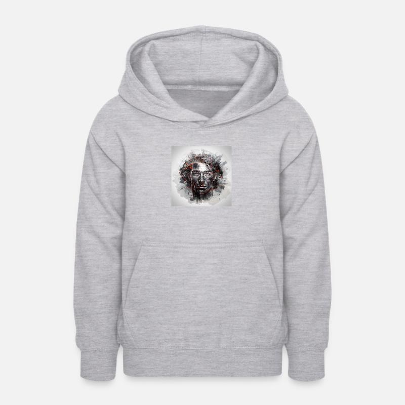 Surfeur - Sweat à capuche Ado - gris clair chiné