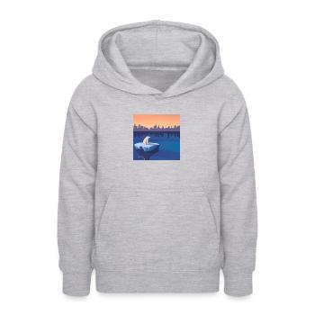 Bedrohte Tiere, Eisbär-Illustration, Erderwärmung - Teenager Hoodie - Hellgrau meliert - Vorne - AI Model Teenager Male dark (155cm)