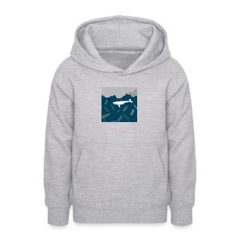 Bedrohte Tiere, Eisbär-Illustration, Erderwärmung - Teenager Hoodie - Hellgrau meliert - Vorne - AI Model Teenager Male dark (155cm)