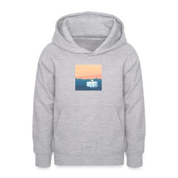 Bedrohte Tiere, Eisbär-Illustration, Erderwärmung - Teenager Hoodie - Hellgrau meliert - Vorne - AI Model Teenager Male dark (155cm)