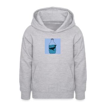 Flaschenpost, Wal-Illustration, Statement - Teenager Hoodie - Hellgrau meliert - Vorne - AI Model Teenager Male dark (155cm)