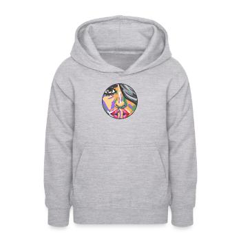 Silent Face - Shut up - Teen Hoodie - light heather grey - Front - AI Model Teenager Male dark (155cm)