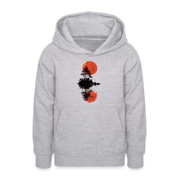 Arbre du Japon - Sweat à capuche Ado - gris clair chiné - Devant - AI Model Teenager Male dark (155cm)