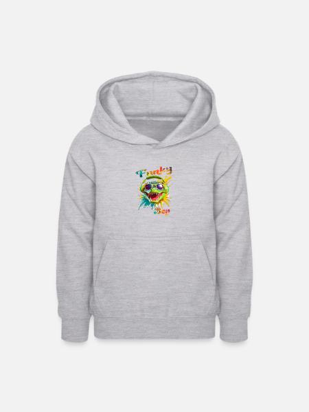 Funky Boy Krokodil - Teenager Hoodie - Hellgrau meliert