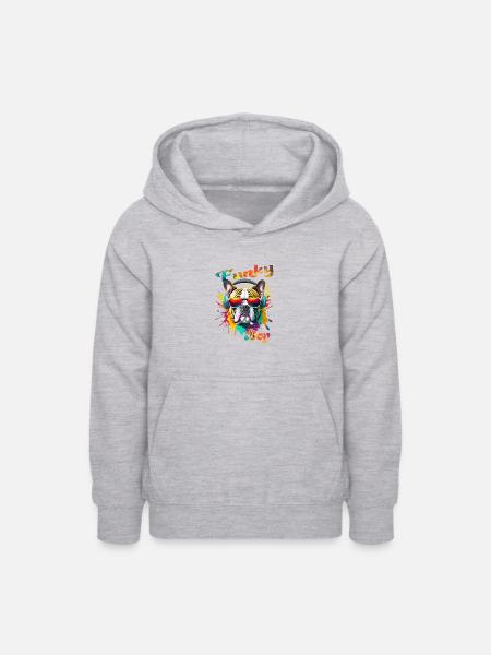 Funky Junge Bulldogge - Teenager Hoodie - Hellgrau meliert
