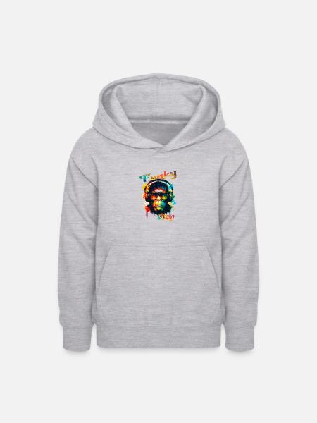 Funky Junge Affe - Teenager Hoodie - Hellgrau meliert