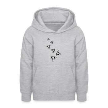 Tête de vache - Sweat à capuche Ado - gris clair chiné - Devant - AI Model Teenager Male dark (155cm)