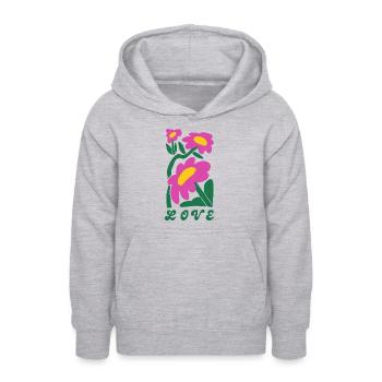 Amour! - Sweat à capuche Ado - gris clair chiné - Devant - AI Model Teenager Male dark (155cm)