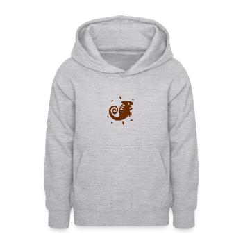 Gecko - Animal amphibien - Sweat à capuche Ado - gris clair chiné - Devant - AI Model Teenager Male dark (155cm)