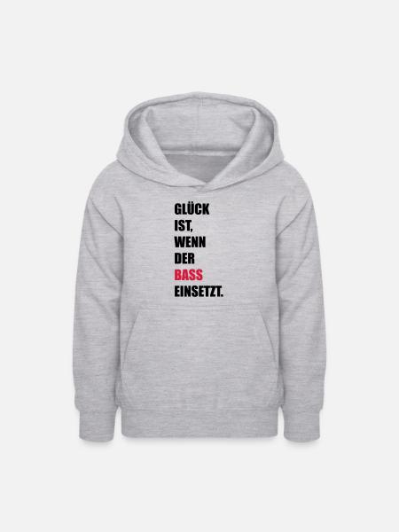Bass - Teenager Hoodie - Hellgrau meliert
