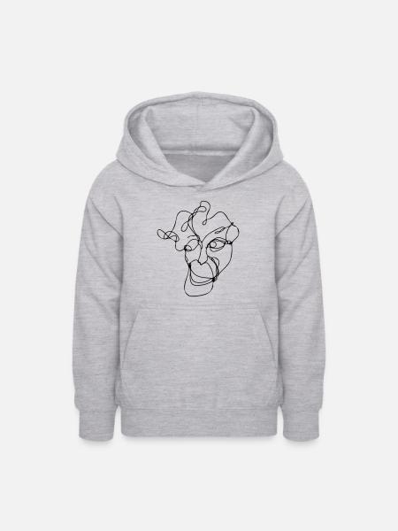 Hipster - Teenager Hoodie - Hellgrau meliert