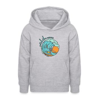 Catch the Waves - Surfer - Teenager Hoodie - Hellgrau meliert - Vorne - AI Model Teenager Male dark (155cm)