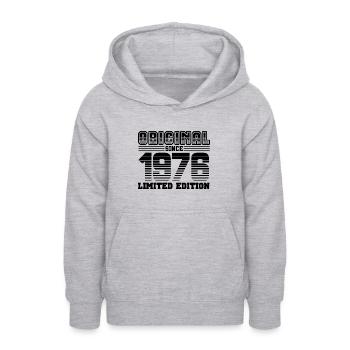 1976 - Teenager Hoodie - Hellgrau meliert - Vorne - AI Model Teenager Male dark (155cm)