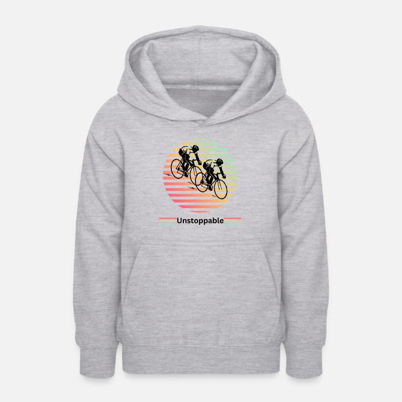 Vélo / Vélo de route - Sweat à capuche Ado - gris clair chiné