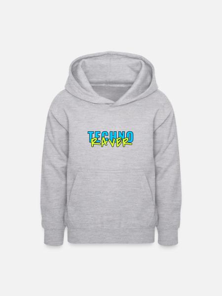 techno raver - Teenager Hoodie - Hellgrau meliert