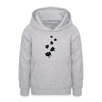Équitation en selle - Sweat à capuche Ado - gris clair chiné - Devant - AI Model Teenager Male dark (155cm)