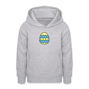Oeuf de Pâques dentelé - Sweat à capuche Ado - gris clair chiné - Devant - AI Model Teenager Male dark (155cm)