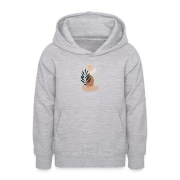 Style bohème minimaliste - Sweat à capuche Ado - gris clair chiné - Devant - AI Model Teenager Male dark (155cm)