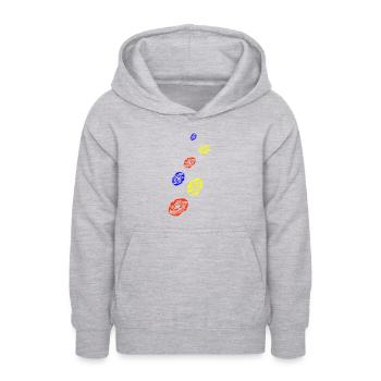 Icône Lèvres - Sweat à capuche Ado - gris clair chiné - Devant - AI Model Teenager Male dark (155cm)