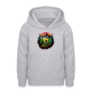 VTT Outdoor Downhill Nature VTT - Sweat à capuche Ado - gris clair chiné - Devant - AI Model Teenager Male dark (155cm)