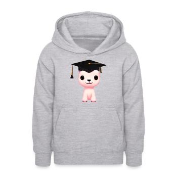 Certificat de fin d’études en alpaga - Sweat à capuche Ado - gris clair chiné - Devant - AI Model Teenager Male dark (155cm)