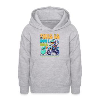 Motocross 5. Geburtstag - Teenager Hoodie - Hellgrau meliert - Vorne - AI Model Teenager Male dark (155cm)