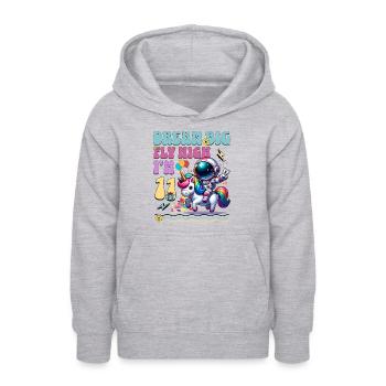 Astronaut Einhorn 11. Geburtstag - Teenager Hoodie - Hellgrau meliert - Vorne - AI Model Teenager Male dark (155cm)