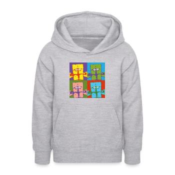 Bernd Das Brot Pop-Art Buntes Design - Teenager Hoodie - Hellgrau meliert - Vorne - AI Model Teenager Male dark (155cm)