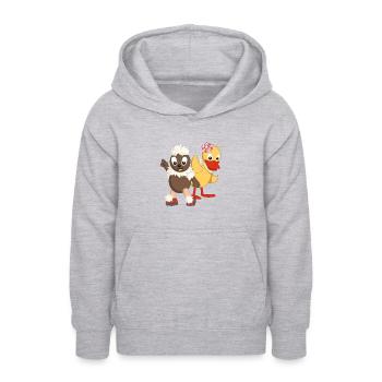 Pittiplatsch & Schnatterinchen - Teenager Hoodie - Hellgrau meliert - Vorne - AI Model Teenager Male dark (155cm)