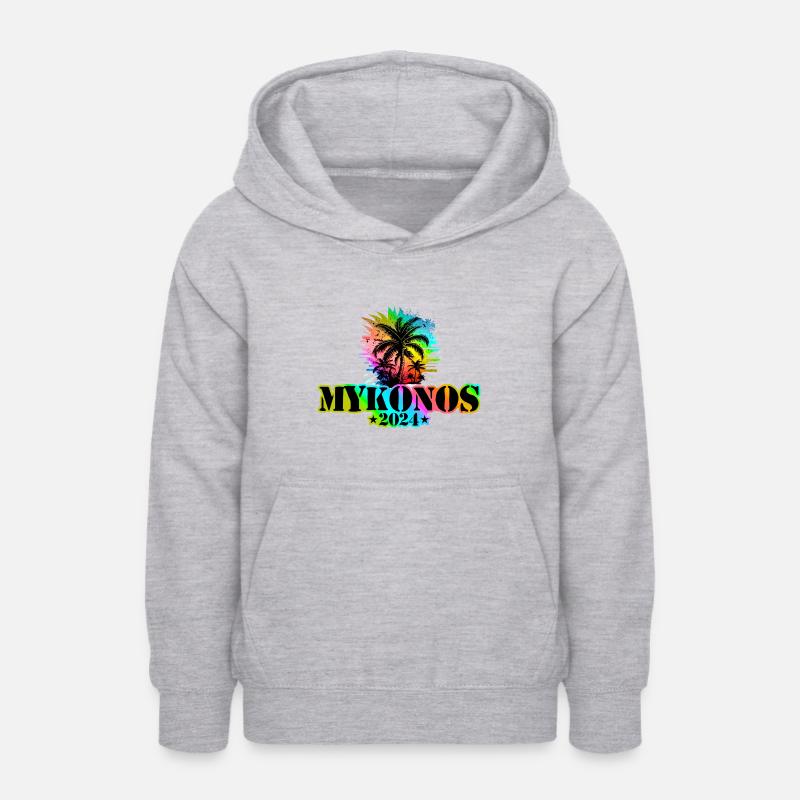 Mykonos 2024 Vacances Coloré - Sweat à capuche Ado - gris clair chiné