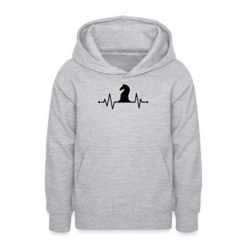 Battement de cœur d’échecs - Sweat à capuche Ado - gris clair chiné - Devant - AI Model Teenager Male dark (155cm)