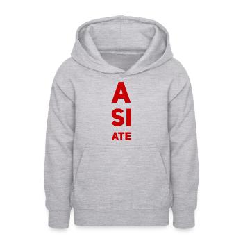 A SI ATE. Wonderful NEW Design by Maximum Design!! - Teenager Hoodie - Hellgrau meliert - Vorne - AI Model Teenager Male dark (155cm)