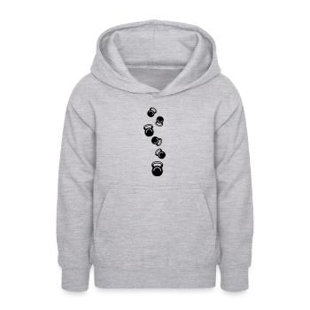 Hantel gewichte icon - Teenager Hoodie - Hellgrau meliert - Vorne - AI Model Teenager Male dark (155cm)