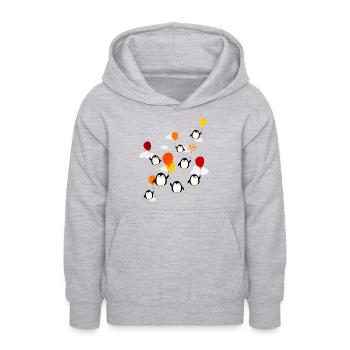 Pinguine (Luftballons) - Teenager Hoodie - Hellgrau meliert - Vorne - AI Model Teenager Male dark (155cm)