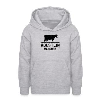 Holstein Rancher Holstein Cow - Teen Hoodie - light heather grey - Front - AI Model Teenager Male dark (155cm)