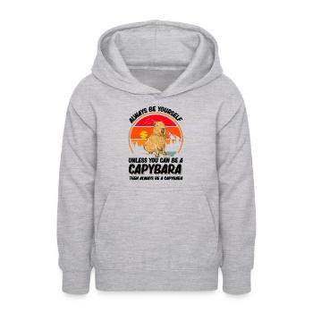 Soyez toujours vous-même Sauf si vous pouvez être un Capybara - Sweat à capuche Ado - gris clair chiné - Devant - AI Model Teenager Male dark (155cm)