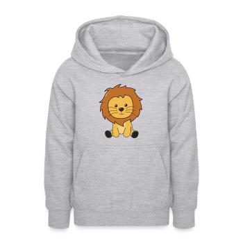 Löwe süße Tiere für Kinder König der Löwen - Teenager Hoodie - Hellgrau meliert - Vorne - AI Model Teenager Male dark (155cm)