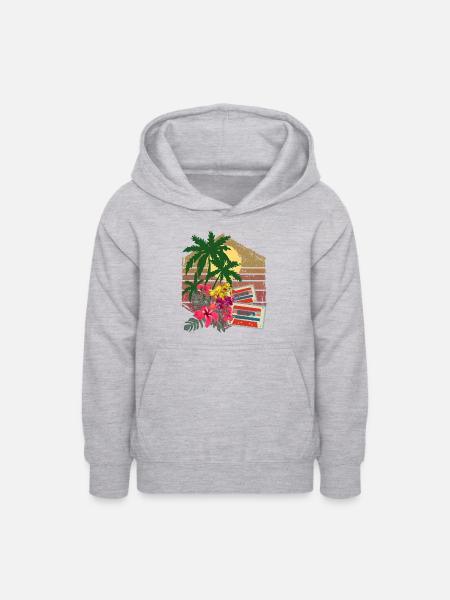 Palmen - Teenager Hoodie - Hellgrau meliert