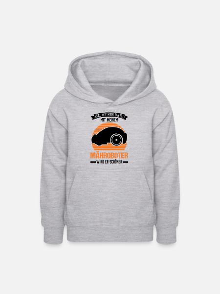 Mähroboter Rasenmähroboter - Teenager Hoodie - Hellgrau meliert