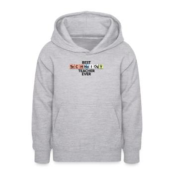 Meilleur professeur de technologie de tous les temps - Sweat à capuche Ado - gris clair chiné - Devant - AI Model Teenager Male dark (155cm)