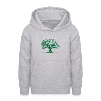Arbre - Sweat à capuche Ado - gris clair chiné - Devant - AI Model Teenager Male dark (155cm)