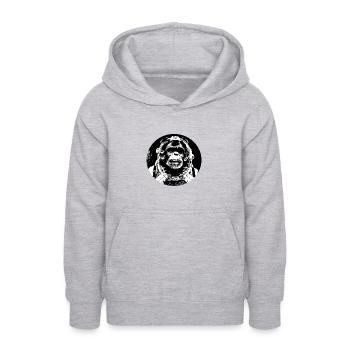 Singe - Sweat à capuche Ado - gris clair chiné - Devant - AI Model Teenager Male dark (155cm)