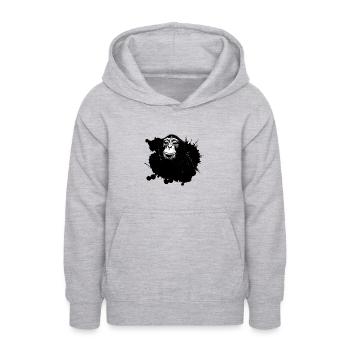 Singe - Sweat à capuche Ado - gris clair chiné - Devant - AI Model Teenager Male dark (155cm)