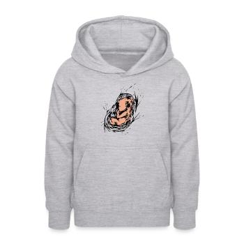 Grossesse Bébé Embryon - Sweat à capuche Ado - gris clair chiné - Devant - AI Model Teenager Male dark (155cm)
