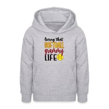 Grammy Granny By Softball Player Softball Grammy - Teen Hoodie - light heather grey - Front - AI Model Teenager Male dark (155cm)