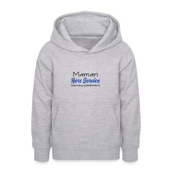 maman hors service - Sweat à capuche Ado - gris clair chiné - Devant - AI Model Teenager Male dark (155cm)