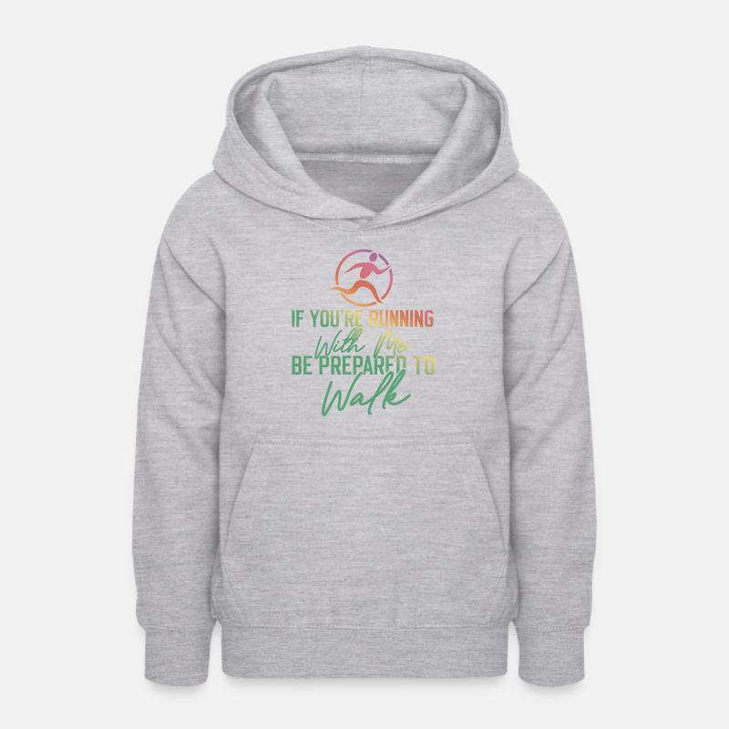 Running Runner Semi-Marathon Lent - Sweat à capuche Ado - gris clair chiné